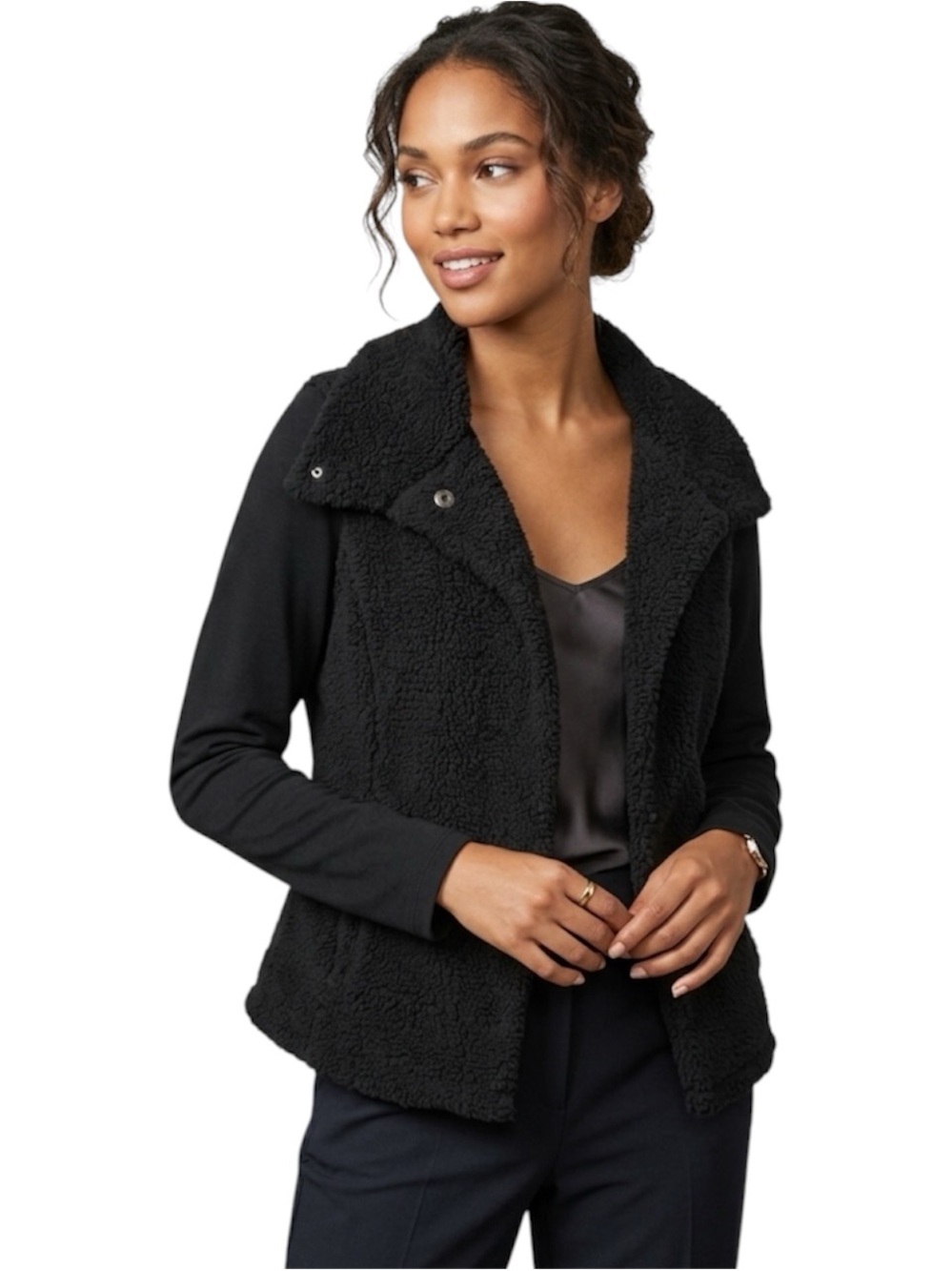 Alo Yoga Black Sherpa Mixed Media Jacket